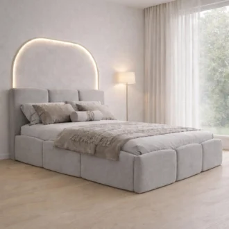 A cama Beni Classic é uma cama estofada de design contemporâneo, desenvolvida para proporcionar conforto, elegância e funcionalidade ao quarto.