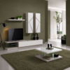 Sala de Estar Celestial com mobiliário moderno e módulos de arrumação