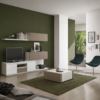 Sala de Estar Luminous com base TV, módulos suspensos e mesa de centro