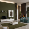 Sala de Estar Luxe com base TV, módulos suspensos e mesa de centro